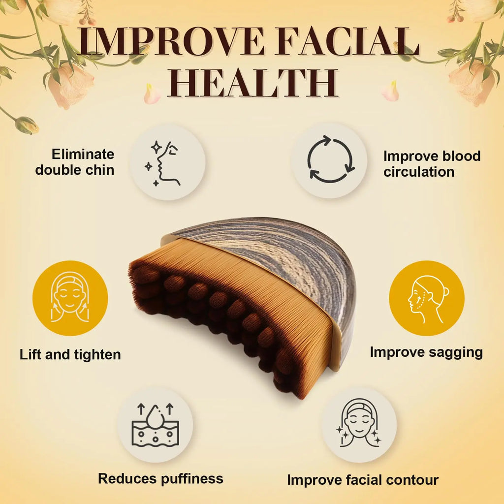 Lymphatic Contour Face Brush Dry Facial Brush Soft Bristles Contoured Lymphatic Massage Tool Home Spa Gentle Exfoliation Brush