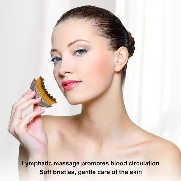 Lymphatic Contour Face Brush Dry Facial Brush Soft Bristles Contoured Lymphatic Massage Tool Home Spa Gentle Exfoliation Brush