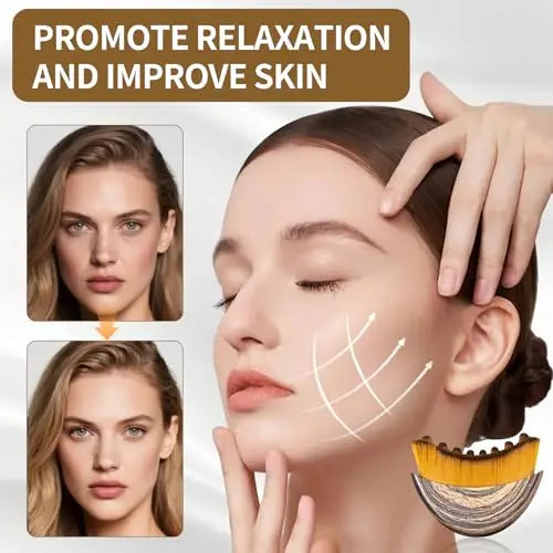 Lymphatic Contour Face Brush Dry Facial Brush Soft Bristles Contoured Lymphatic Massage Tool Home Spa Gentle Exfoliation Brush