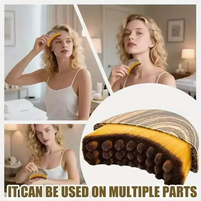 Lymphatic Contour Face Brush Dry Facial Brush Soft Bristles Contoured Lymphatic Massage Tool Home Spa Gentle Exfoliation Brush